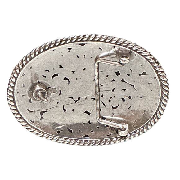 Tony Lama Interchangeable Trophy Western Leather Belt Set Tooled Silver Buckle